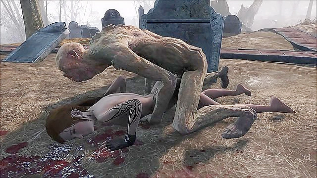 Fallout 4 Ghoul fucks petite teen rough in cemetery