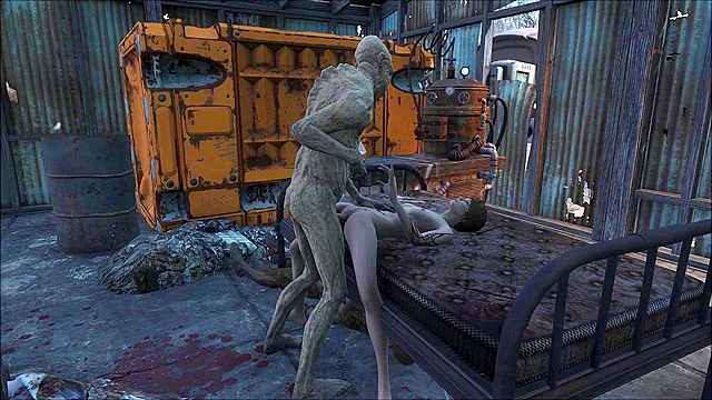 Fallout 4 ghoul fucks a petite teen girl all day long