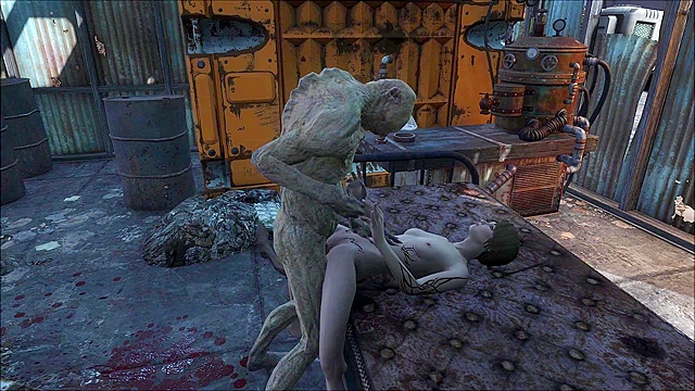 Fallout 4 ghoul fucks a petite teen girl all day long