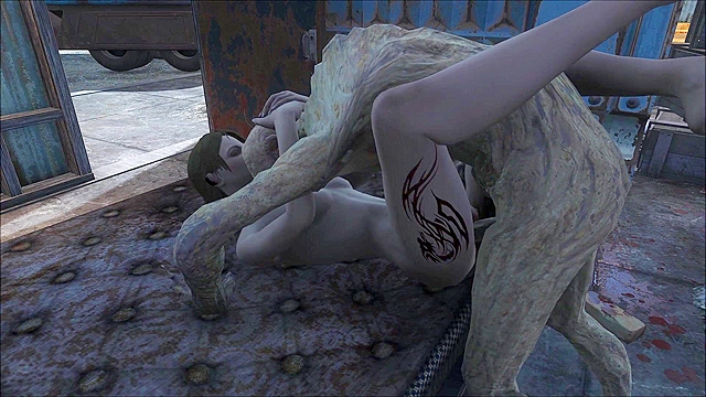 Fallout 4 ghoul fucks a petite teen girl all day long