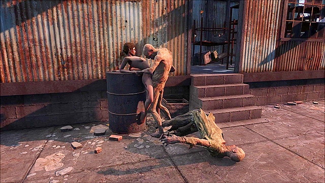 Fallout 4 ghoul fucks a petite teen girl all day long