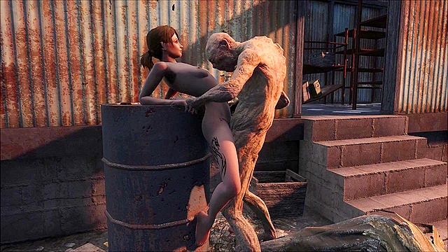 Fallout 4 ghoul fucks a petite teen girl all day long