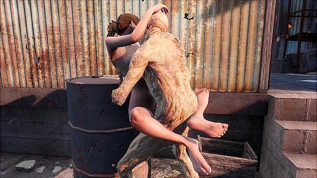 Fallout 4 ghoul fucks a petite teen girl all day long