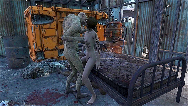 Fallout 4 ghoul fucks a petite teen girl all day long