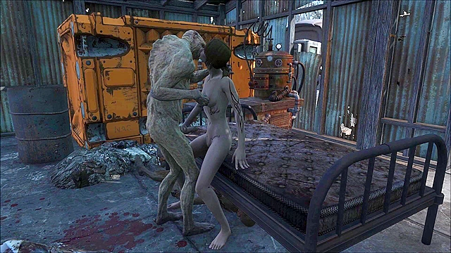 Fallout 4 ghoul fucks a petite teen girl all day long