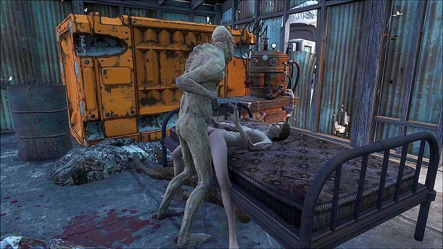 Fallout 4 ghoul fucks a petite teen girl all day long