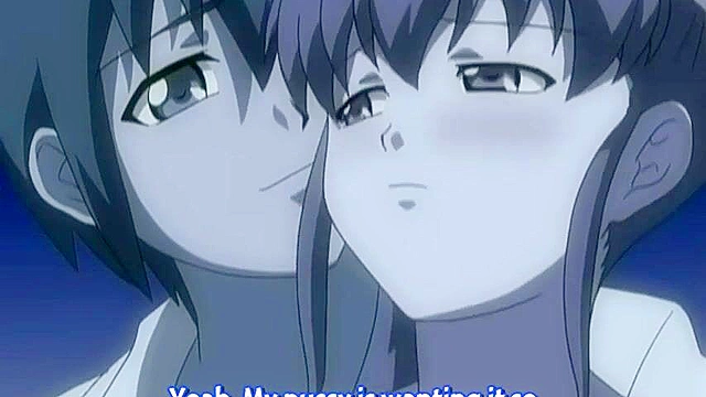 Busty anime schoolgirl gets her panties soaked when tentacle worm DPs her