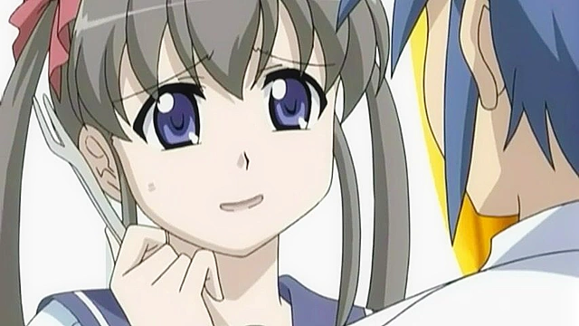 Busty anime schoolgirl gets her panties soaked when tentacle worm DPs her