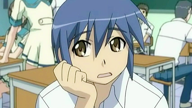 Busty anime schoolgirl gets her panties soaked when tentacle worm DPs her