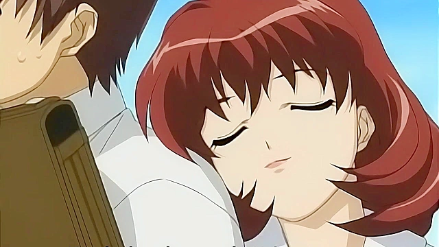 Lesbian schoolgirl gets ass fucked by busty anime teen with strapon