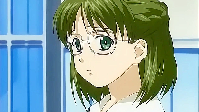 Lesbian schoolgirl gets ass fucked by busty anime teen with strapon