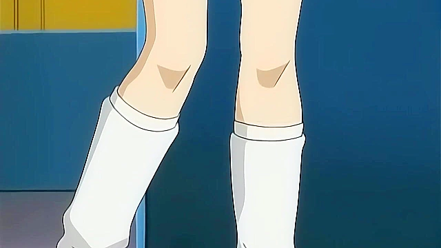 Lesbian schoolgirl gets ass fucked by busty anime teen with strapon