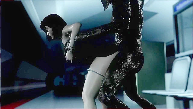 Mature 3d animated woman gets rough banged by monsters on subway