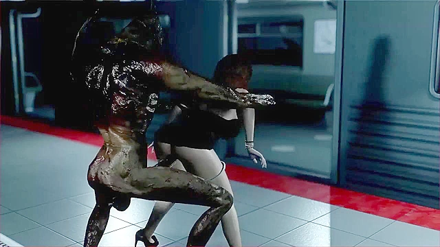 Mature 3d animated woman gets rough banged by monsters on subway