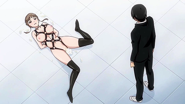 Teen hentai girl is tied up and fucked in dirty sex prison