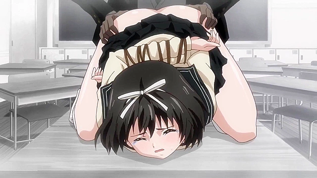 Teen hentai girl is tied up and fucked in dirty sex prison