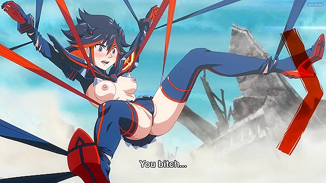 Ryuko Matoi Gets Roughly Tentacle-Fucked in Every Hole, Tied Up and Screaming