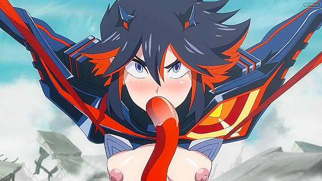 Ryuko Matoi Gets Roughly Tentacle-Fucked in Every Hole, Tied Up and Screaming