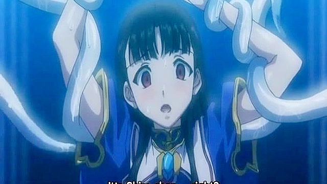 Teen student gets her pussy and big tits teased by a dirty tentacles