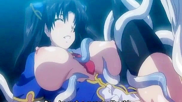 Teen student gets her pussy and big tits teased by a dirty tentacles