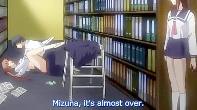 Ringetsu 2 - Hentai schoolgirl caught masturbating in library gets virgin pussy fucked