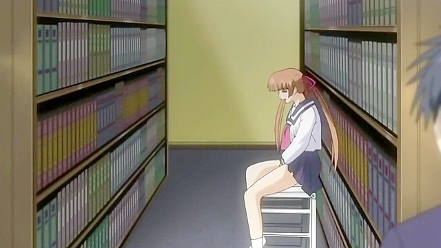 Ringetsu 2 - Hentai schoolgirl caught masturbating in library gets virgin pussy fucked