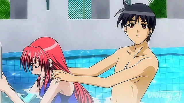 Step Siblings Nearly Get Busted in the Pool, Hot Hentai Action Unleashed