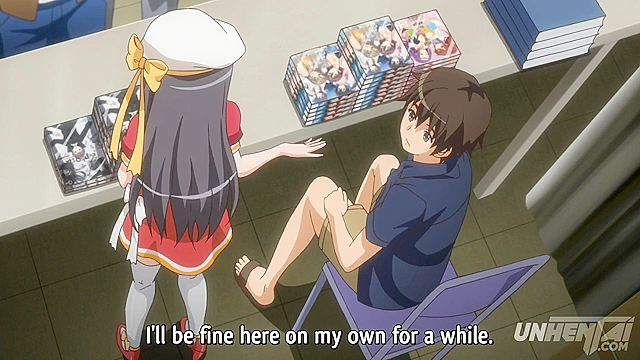 Subtitled Hentai, Sneakily Fingering My Step Sister in Public, Damn!