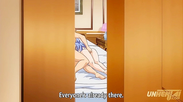 hentai, touching my step sister's massive tits in bed, damn that's hot [Subtitled]