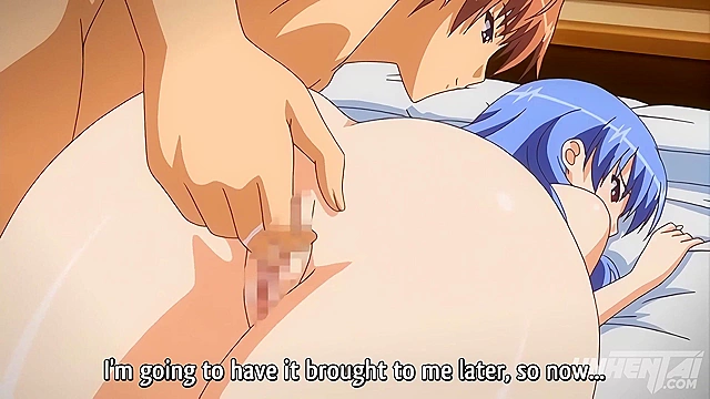 hentai, touching my step sister's massive tits in bed, damn that's hot [Subtitled]