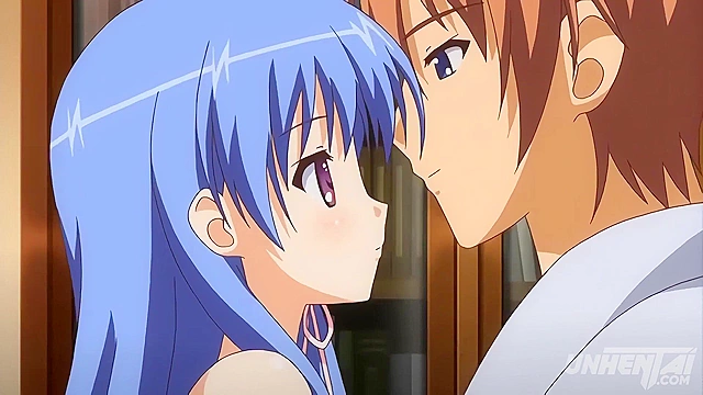 hentai, touching my step sister's massive tits in bed, damn that's hot [Subtitled]