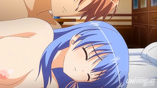 hentai, touching my step sister's massive tits in bed, damn that's hot [Subtitled]