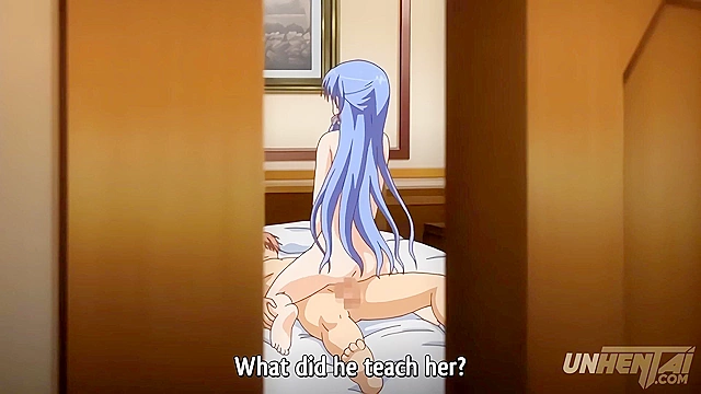 hentai, touching my step sister's massive tits in bed, damn that's hot [Subtitled]