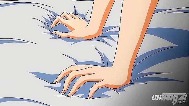 hentai, touching my step sister's massive tits in bed, damn that's hot [Subtitled]