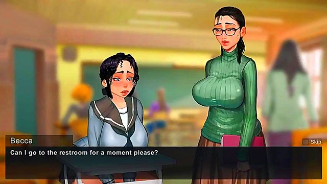 Horny Anime Babe Gets Fucked Hard for Sizzling 3D Visual Novel Orgasm Scene