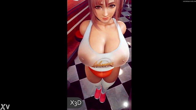 Intense Sex between Kokkoro and Chieru Ends With Anime Teen Big Boob Creampie