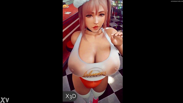 Intense Sex between Kokkoro and Chieru Ends With Anime Teen Big Boob Creampie