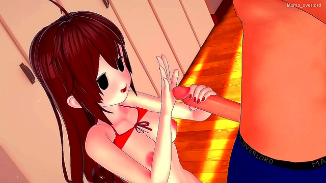 Kizuna Akari Shimakaze Cosplay 3D Anime Blow Job & Pussy Fuck Dance Orgy Showdown