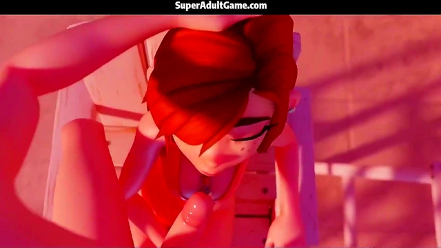 Hot Anime Babe Surprises With Blowjob Post-Shower for Big-Cock 3D Game Fantasies