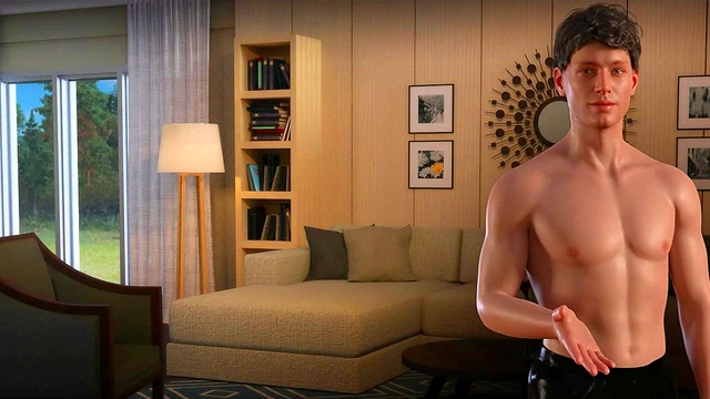 Horny Anime Boss Gets Off Watching Submissive Visual Novel Scene Live