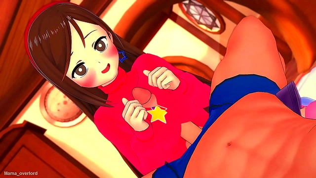 Hot Anime Angel Mahiru Shiina Fucks Bald Man for Intense Orgasm Fest