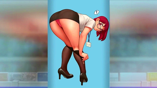 Sexy Anime Babe Gives First BlowJob To Her Elderly Nei or's Dick!