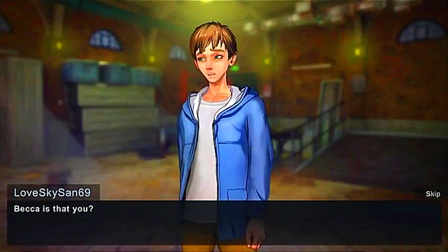 Seductive Step Sister Licks His Dick in Steamy Anime Visual Novel Romance Scene