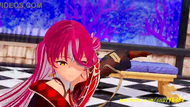 Marine Dances into Pleasure – Hot 3D HoloLive Action No VR Needed