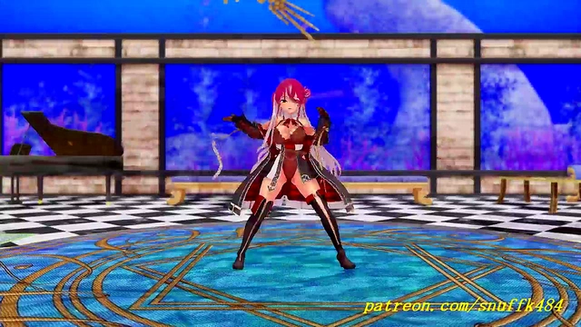 Marine Dances into Pleasure – Hot 3D HoloLive Action No VR Needed