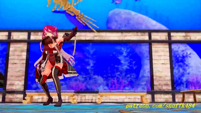 Marine Dances into Pleasure – Hot 3D HoloLive Action No VR Needed