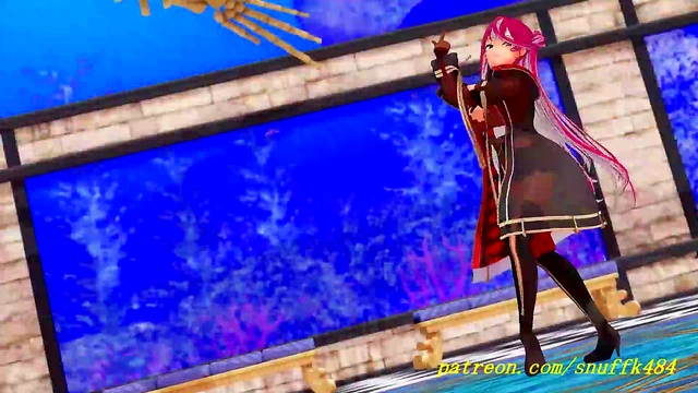 Marine Dances into Pleasure – Hot 3D HoloLive Action No VR Needed