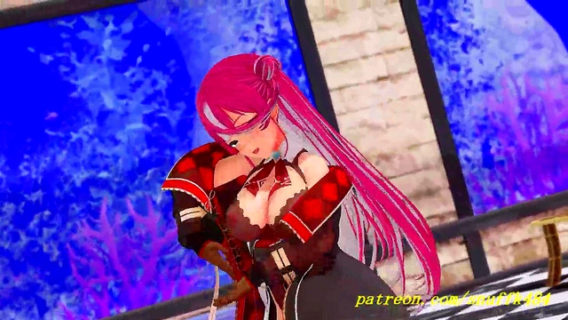 Marine Dances into Pleasure – Hot 3D HoloLive Action No VR Needed