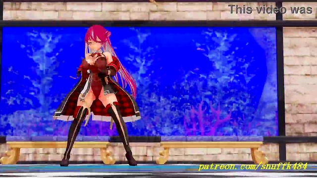 Marine Dances into Pleasure – Hot 3D HoloLive Action No VR Needed