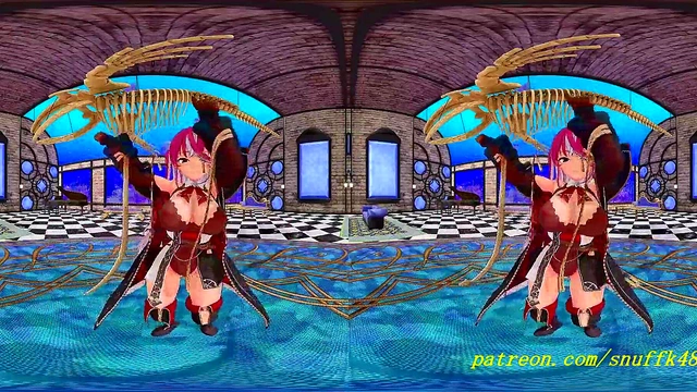 Marine Dances in VR180 MMD – Sensual Hololive Hentai Fantasy